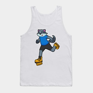 Racoon as Skater with Inline skates Tank Top